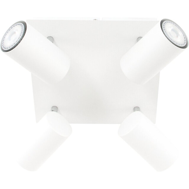 HLW LED LED Ceiling Spotlight - Trion Mary - GU10 Fitting - 4 Lights - Square - Matte White - Aluminum HLW LED LED Ceiling Spotlight - Trion Mary - GU10 Fitting - 4 Lights - Square - Matte White - Aluminum