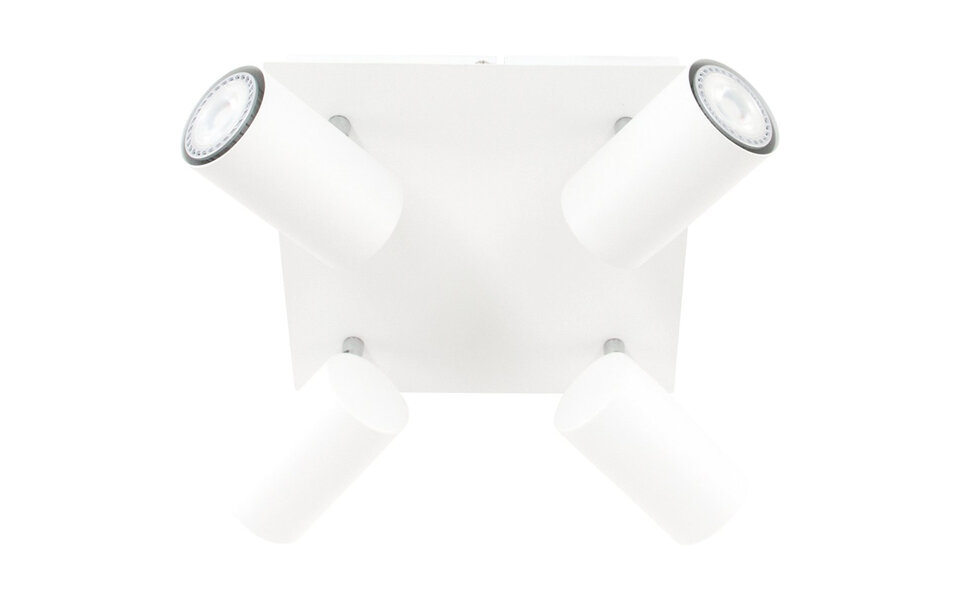 HLW LED LED Ceiling Spotlight - Trion Mary - GU10 Fitting - 4 Lights - Square - Matte White - Aluminum HLW LED LED Ceiling Spotlight - Trion Mary - GU10 Fitting - 4 Lights - Square - Matte White - Aluminum