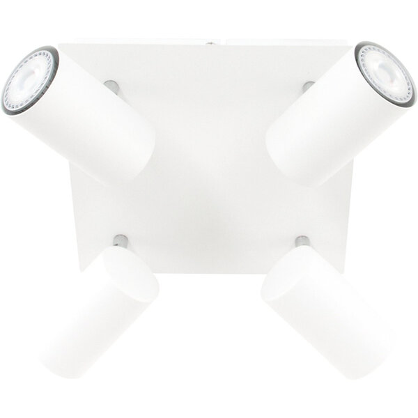 HLW LED LED Plafondspot - Trion Mary - GU10 Fitting - 4-lichts - Vierkant - Mat Wit - Aluminium HLW LED LED Plafondspot - Trion Mary - GU10 Fitting - 4-lichts - Vierkant - Mat Wit - Aluminium