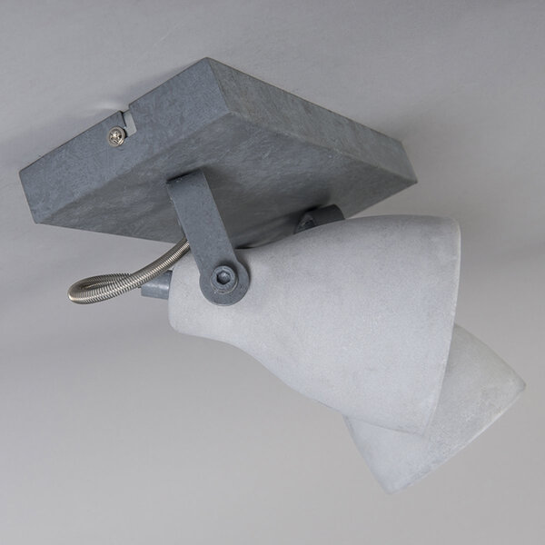 HLW LED LED Plafondspot - Trion Conry - GU10 Fitting - 2-lichts - Rechthoek - Mat Grijs Beton Look - Aluminium HLW LED LED Plafondspot - Trion Conry - GU10 Fitting - 2-lichts - Rechthoek - Mat Grijs Beton Look - Aluminium