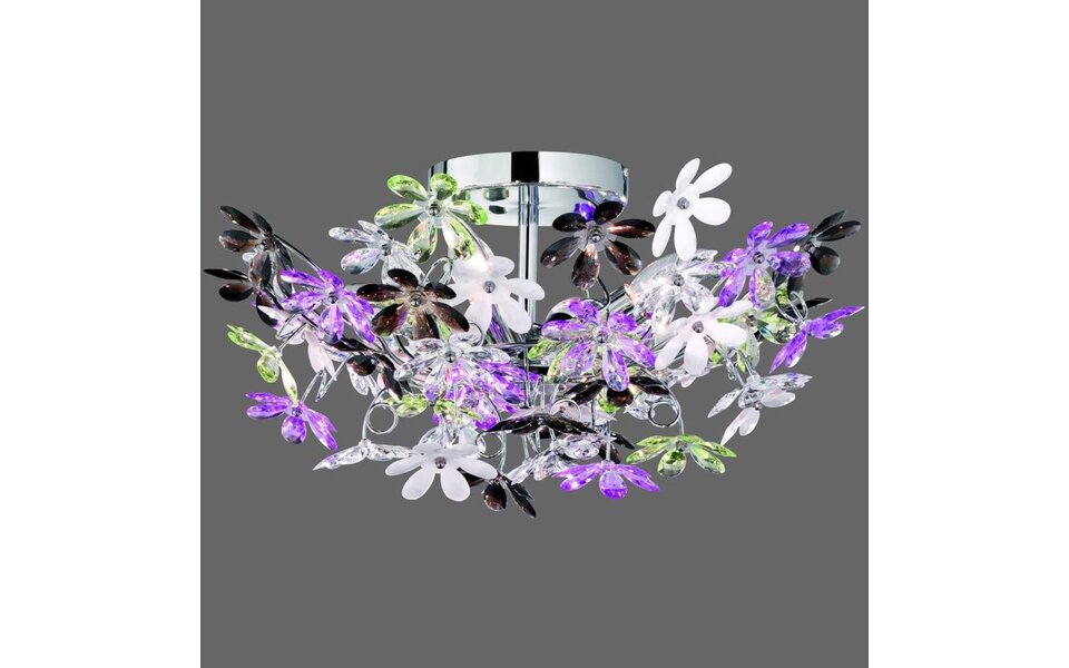 HLW LED LED Plafondlamp - Plafondverlichting - Trion Flowy - E14 Fitting - 4-lichts - Rond - Glans Chroom Aluminium