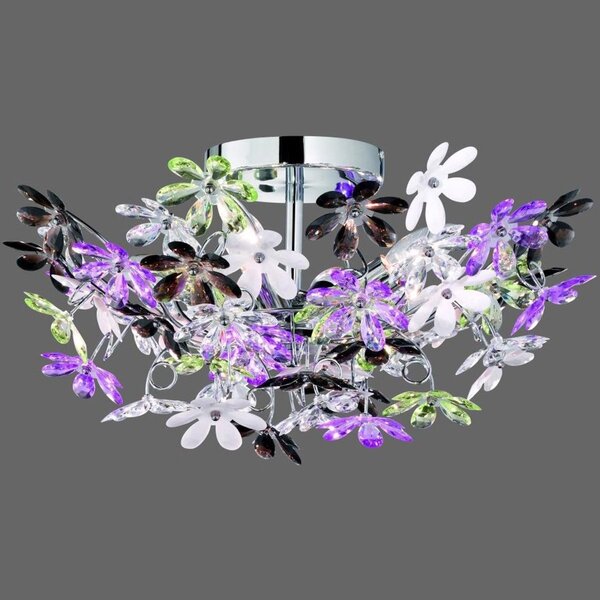 HLW LED LED Plafondlamp - Plafondverlichting - Trion Flowy - E14 Fitting - 4-lichts - Rond - Glans Chroom Aluminium