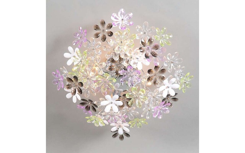 HLW LED LED Ceiling Light - Ceiling Lighting - Trion Flowy - E14 Fitting - 4 Lights - Round - Gloss Chrome Aluminum