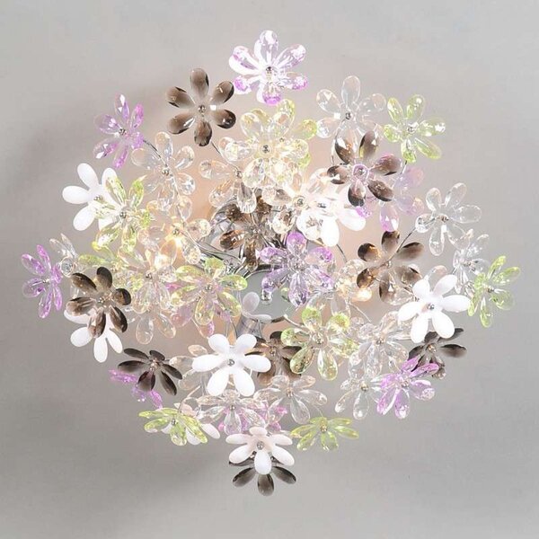 HLW LED LED Plafondlamp - Plafondverlichting - Trion Flowy - E14 Fitting - 4-lichts - Rond - Glans Chroom Aluminium