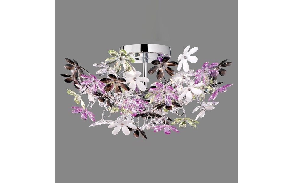 HLW LED LED Plafondlamp - Plafondverlichting - Trion Flowy - E14 Fitting - 4-lichts - Rond - Glans Chroom Aluminium