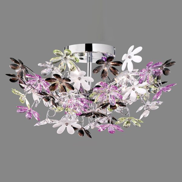 HLW LED LED Plafondlamp - Plafondverlichting - Trion Flowy - E14 Fitting - 4-lichts - Rond - Glans Chroom Aluminium