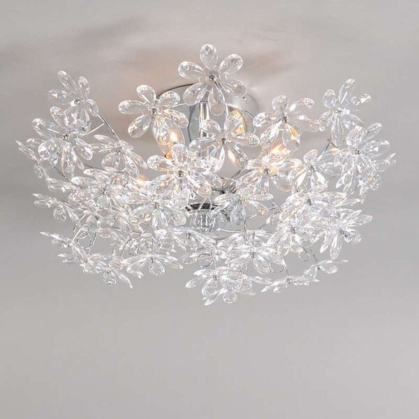 HLW LED LED Plafondlamp - Plafondverlichting - Trion Flowy - E14 Fitting - 4-lichts - Rond - Glans Chroom Aluminium