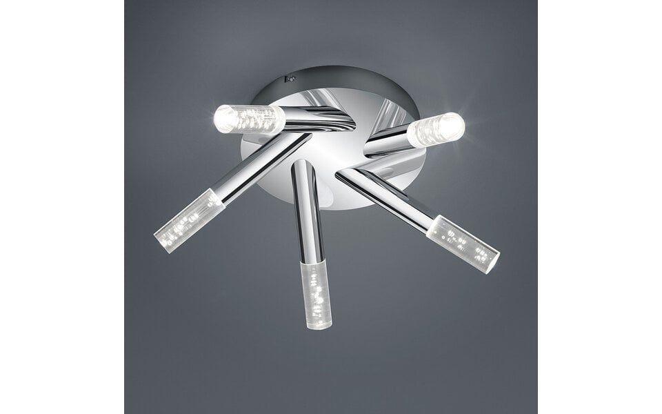 HLW LED LED Plafondlamp - Badkamerlamp - Trion Balo - 15W - Warm Wit 3000K - 5-lichts - Rond - Glans Chroom - Spatwaterdicht IP44 - Aluminium - OSRAM LEDs HLW LED LED Plafondlamp - Badkamerlamp - Trion Balo - 15W - Warm Wit 3000K - 5-lichts - Rond - Glans Chroom - Spatwaterdicht IP44 - Aluminium - OSRAM LEDs