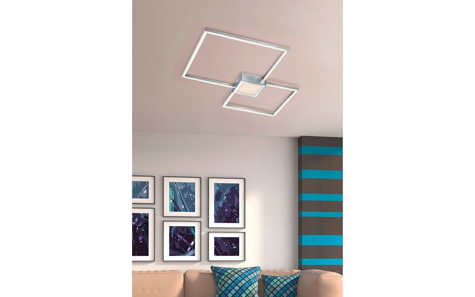 HLW LED LED Ceiling Light - Trion Hydro - 28W - Warm White 3000K - Dimmable - Square - Matte Nickel - Aluminum