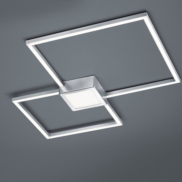 HLW LED LED Ceiling Light - Trion Hydro - 28W - Warm White 3000K - Dimmable - Square - Matte Nickel - Aluminum