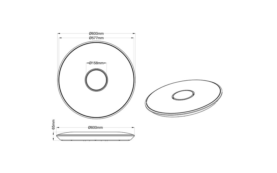 HLW LED LED Ceiling Light - Trion Tako - 45W - Adjustable Color - Dimmable - Remote Control - Round - Matte White HLW LED LED Ceiling Light - Trion Tako - 45W - Adjustable Color - Dimmable - Remote Control - Round - Matte White