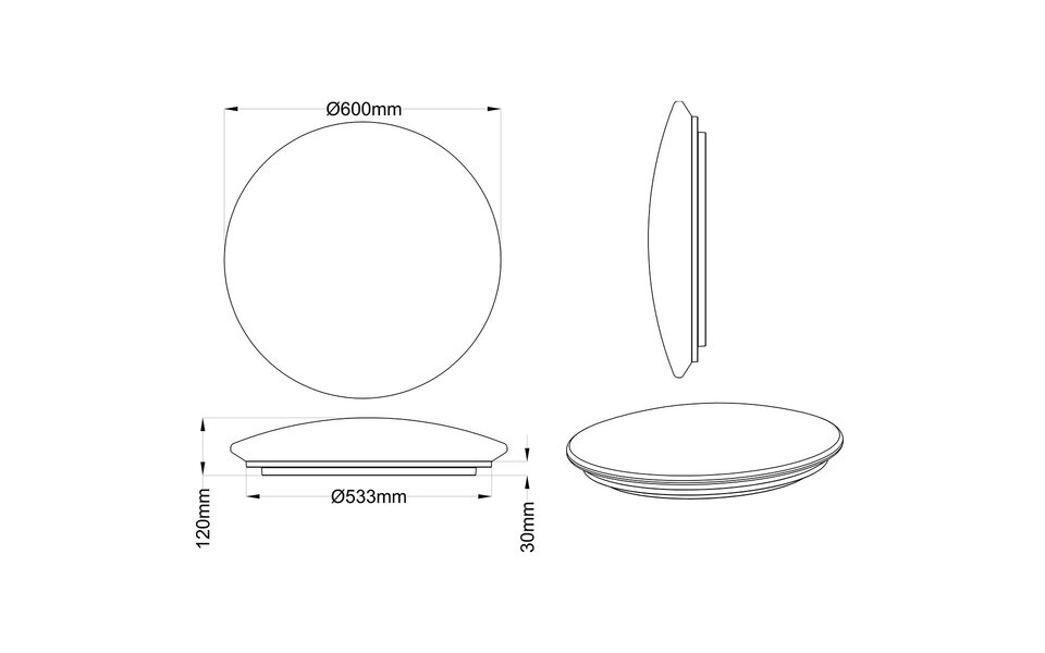 HLW LED LED Plafondlamp - Trion Maan - 40W - Warm Wit 3000K - Dimbaar - Afstandsbediening - Rond - Mat Wit HLW LED LED Plafondlamp - Trion Maan - 40W - Warm Wit 3000K - Dimbaar - Afstandsbediening - Rond - Mat Wit