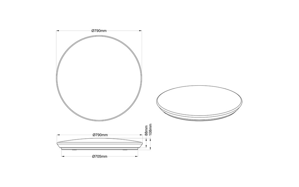 HLW LED LED Plafondlamp - Trion Kilomu - 80W - Aanpasbare Kleur - Dimbaar - Afstandsbediening - Rond - Mat Wit