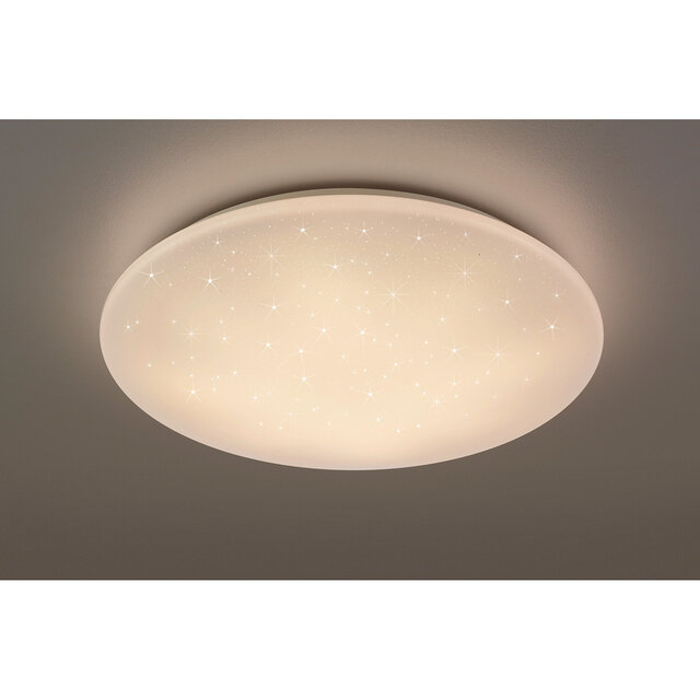 HLW LED LED Plafondlamp - Trion Ster - 27W - Aanpasbare Kleur - Dimbaar - Afstandsbediening - Sterlicht - Rond - Mat Wit - Kunststof HLW LED LED Plafondlamp - Trion Ster - 27W - Aanpasbare Kleur - Dimbaar - Afstandsbediening - Sterlicht - Rond - Mat Wit - Kunststof