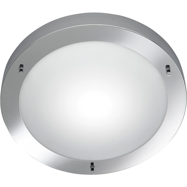 Trion Condi LED plafondlamp Ø310 mm IP44 chroom E27 Verlichting per ruimte