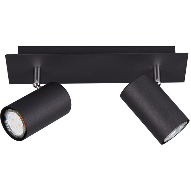 Trion Mary LED plafondspot mat zwart 2 draaibare spots GU10 Binnenverlichting