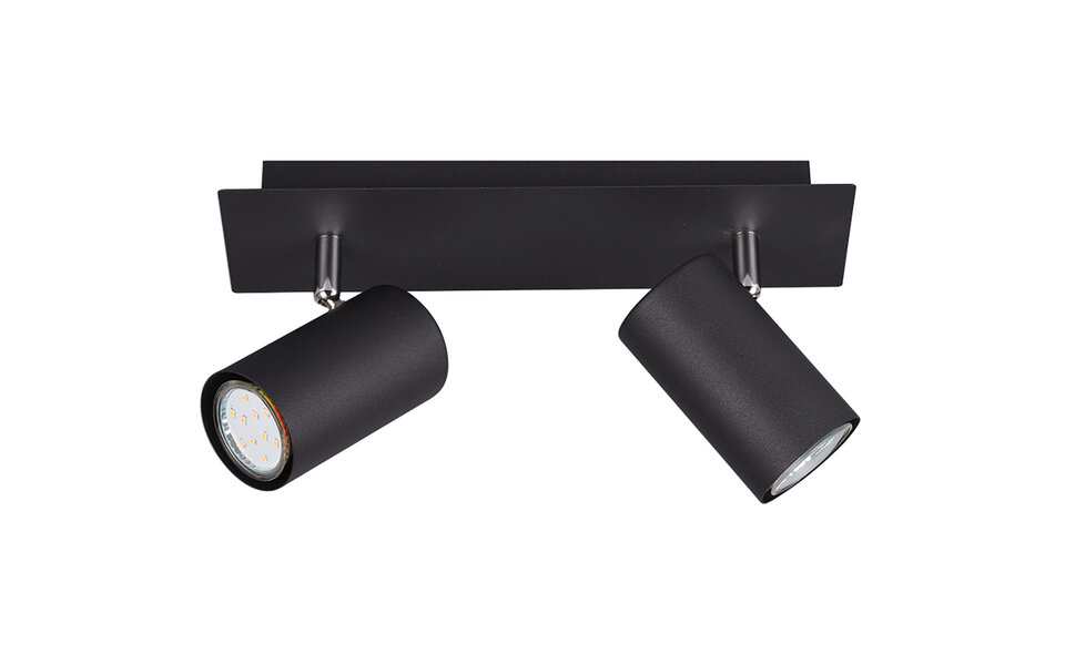 HLW LED LED Plafondspot - Trion Mary - GU10 Fitting - 2-lichts - Rechthoek - Mat Zwart - Aluminium