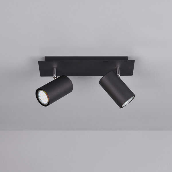 HLW LED LED Plafondspot - Trion Mary - GU10 Fitting - 2-lichts - Rechthoek - Mat Zwart - Aluminium HLW LED LED Plafondspot - Trion Mary - GU10 Fitting - 2-lichts - Rechthoek - Mat Zwart - Aluminium