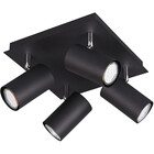 HLW LED LED Ceiling Spotlight - Trion Mary - GU10 Fitting - 4-light - Square - Matte Black - Aluminum