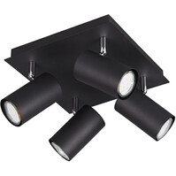 Trion Mary LED ceiling spotlight matte black 4 lights (GU10)