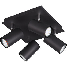 Trion Mary LED plafondspot mat zwart 4-lichts (GU10) Trion Mary LED plafondspot mat zwart 4-lichts (GU10)