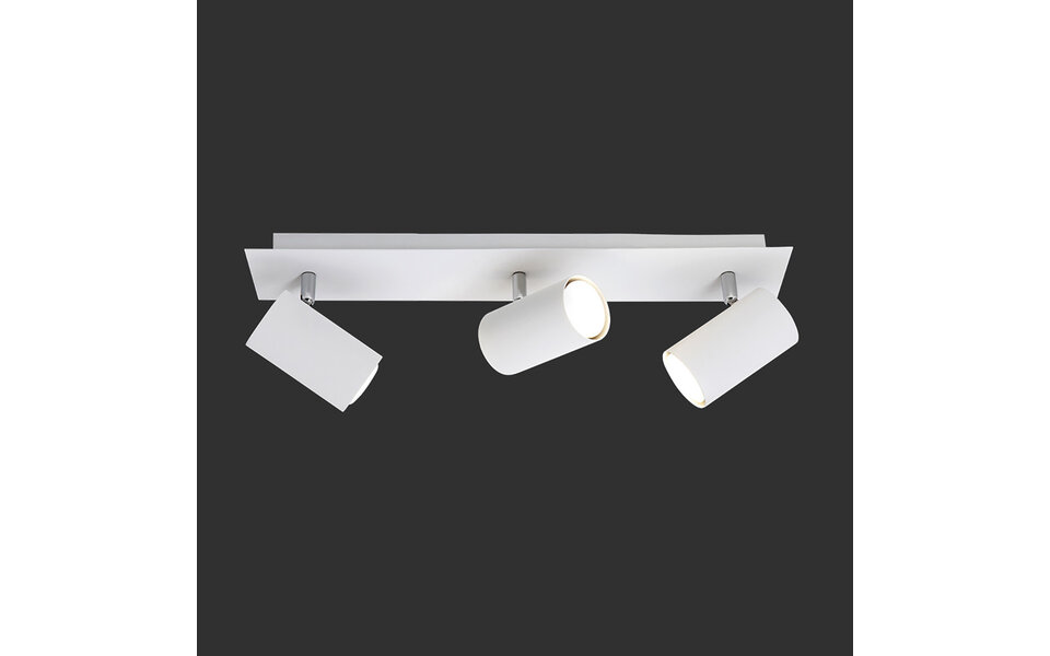 HLW LED LED Ceiling Spotlight - Trion Mary - GU10 Fitting - 3-light - Rectangular - Matte White - Aluminum