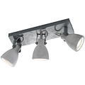 LED Ceiling Spotlight - Trion Conry - GU10 Fitting - 3 Lights - Rectangular - Matte Gray Concrete Look - Aluminum LED Ceiling Spotlight - Trion Conry - GU10 Fitting - 3 Lights - Rectangular - Matte Gray Concrete Look - Aluminum