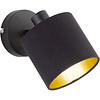 LED Wandspot Trion Torry Mat Zwart – Gouden Textiel E14