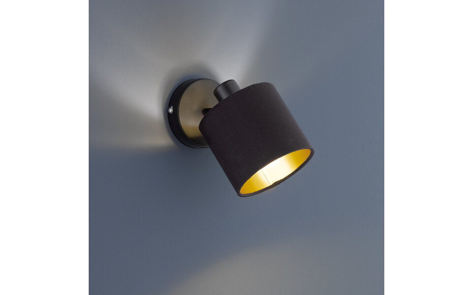 HLW LED LED Wandspot - Wandverlichting - Trion Torry - E14 Fitting - Rond - Mat Zwart - Aluminium