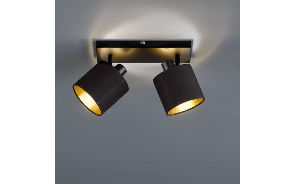 HLW LED LED Ceiling Spotlight - Ceiling Lighting - Trion Torry - E14 Fitting - 2 Lights - Rectangular - Matte Black - Aluminum