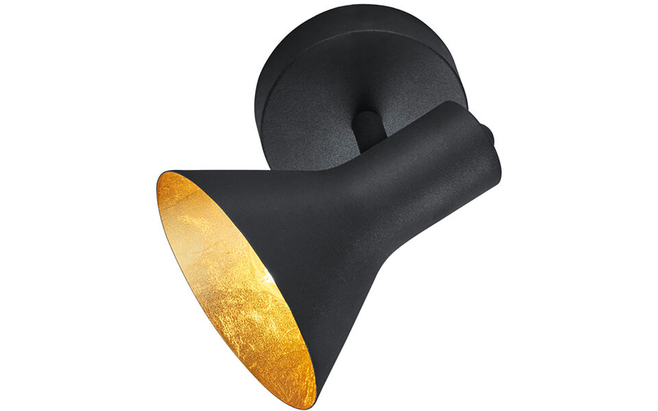 HLW LED LED Ceiling Spotlight - Trion Nana - E14 Fitting - 1-light - Round - Matte Black/Gold - Aluminum