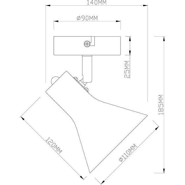 HLW LED LED Ceiling Spotlight - Trion Nana - E14 Fitting - 1-light - Round - Matte Black/Gold - Aluminum