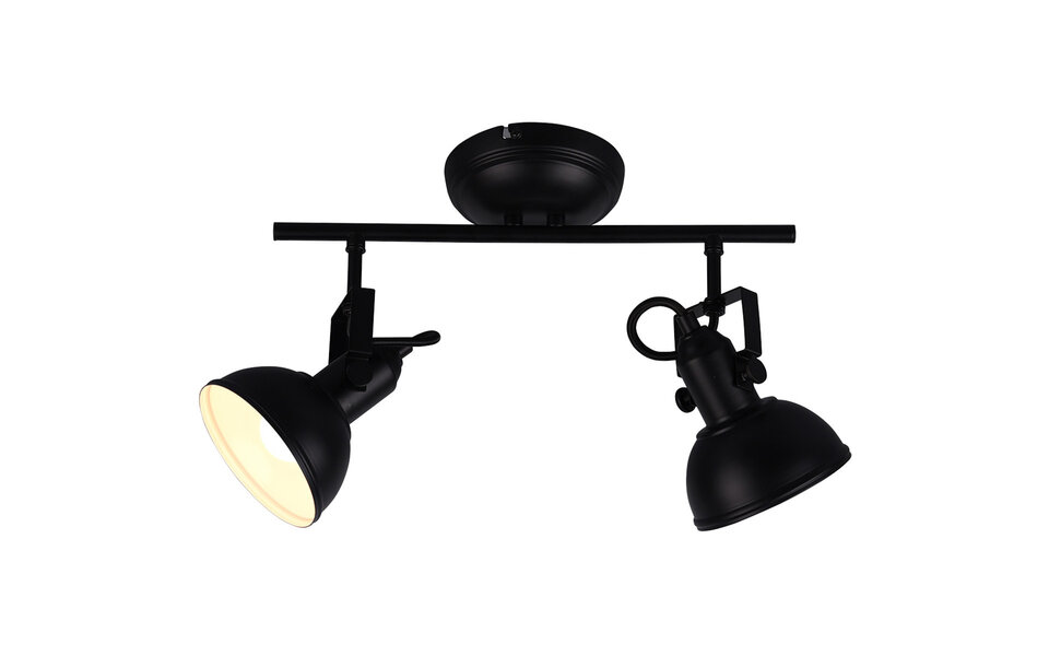 HLW LED LED Plafondspot - Trion Gini - E14 Fitting - 2-lichts - Rechthoek - Mat Zwart - Aluminium