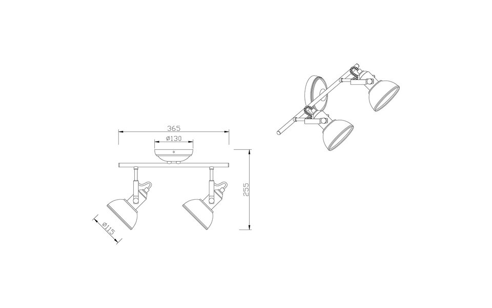 HLW LED LED Plafondspot - Trion Gini - E14 Fitting - 2-lichts - Rechthoek - Mat Zwart - Aluminium