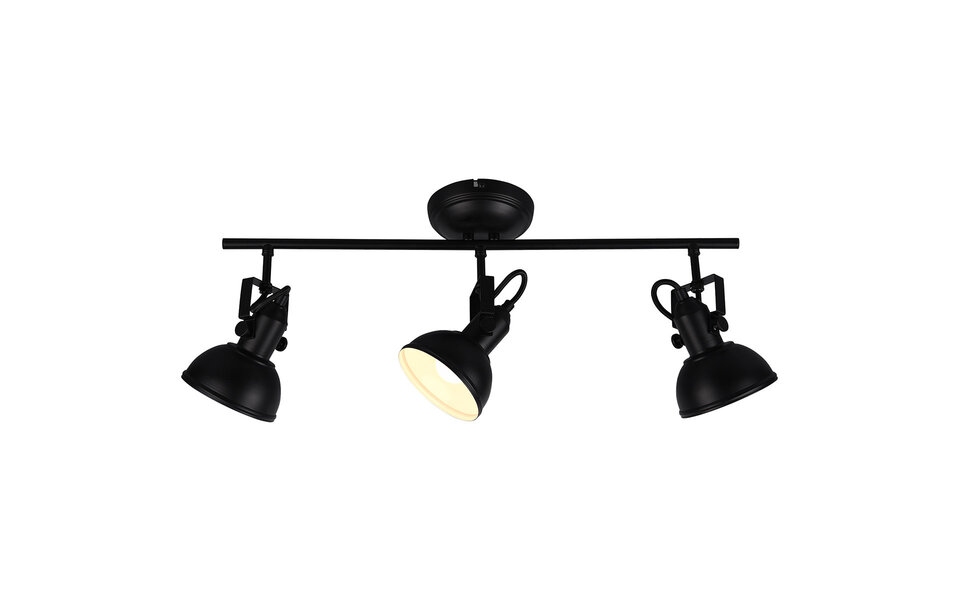 HLW LED LED Ceiling Spotlight - Trion Gini - E14 Fitting - 3-light - Rectangular - Matte Black - Aluminum