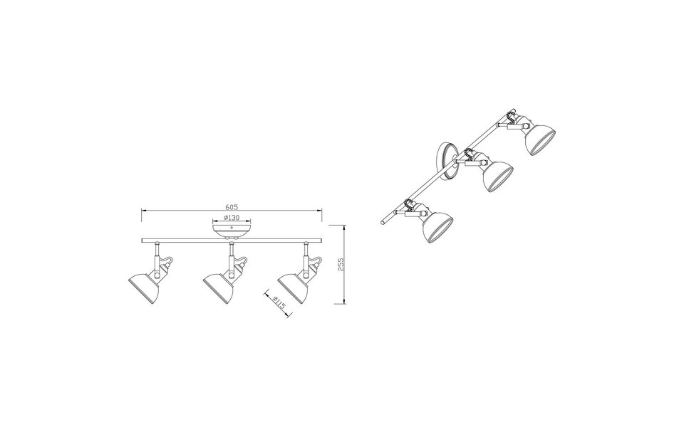 HLW LED LED Ceiling Spotlight - Trion Gini - E14 Fitting - 3-light - Rectangular - Matte Black - Aluminum