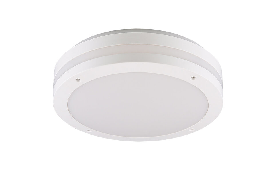 HLW LED LED Ceiling Lamp - Bathroom Lamp - Trion Keraly - Surface Mounted Round - Waterproof - 12W - Warm White 3000K - Matte White - Plastic
