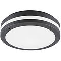LED Plafondlamp - Badkamerlamp - Trion Keraly - Opbouw Rond - Waterdicht - 12W - Warm Wit 3000K - Mat Antraciet - Kunststof LED Plafondlamp - Badkamerlamp - Trion Keraly - Opbouw Rond - Waterdicht - 12W - Warm Wit 3000K - Mat Antraciet - Kunststof