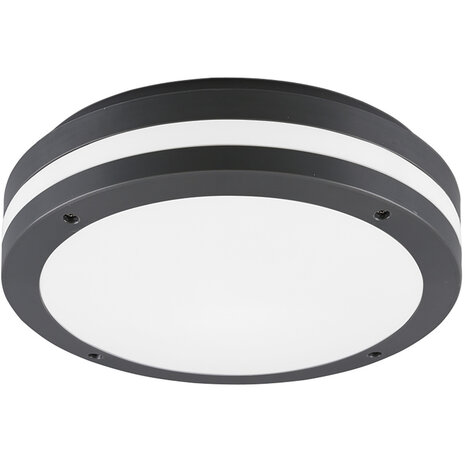 LED Plafondlamp - Badkamerlamp - Trion Keraly - Opbouw Rond - Waterdicht - 12W - Warm Wit 3000K - Mat Antraciet - Kunststof LED Plafondlamp - Badkamerlamp - Trion Keraly - Opbouw Rond - Waterdicht - 12W - Warm Wit 3000K - Mat Antraciet - Kunststof
