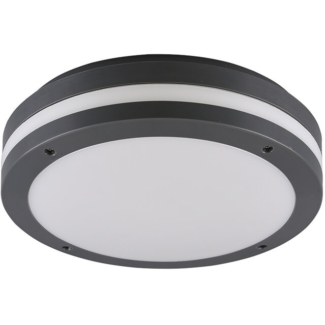 ronde mat antraciet LED plafondlamp 12W 1000 lumen 3000K IP54 geschikt voor vochtige ruimtes ronde mat antraciet LED plafondlamp 12W 1000 lumen 3000K IP54 geschikt voor vochtige ruimtes