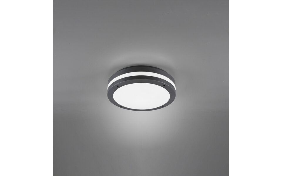 HLW LED LED Plafondlamp - Badkamerlamp - Trion Keraly - Opbouw Rond - Waterdicht - 12W - Warm Wit 3000K - Mat Antraciet - Kunststof HLW LED LED Plafondlamp - Badkamerlamp - Trion Keraly - Opbouw Rond - Waterdicht - 12W - Warm Wit 3000K - Mat Antraciet - Kunststof