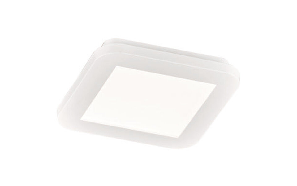 HLW LED LED Ceiling Light - Bathroom Light - Trion Camy - Surface Mounted Square 9W - Splashproof IP44 - Dimmable - Warm White 3000K - Matte White