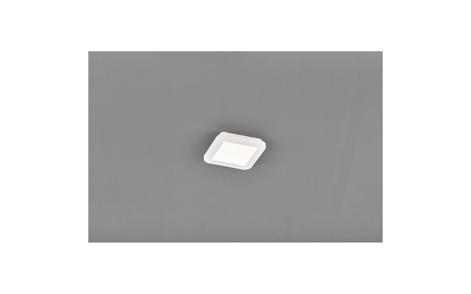 HLW LED LED Plafondlamp - Badkamerlamp - Trion Camy - Opbouw Vierkant 9W - Spatwaterdicht IP44 - Dimbaar - Warm Wit 3000K - Mat Wit