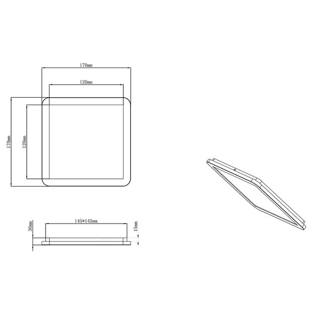 HLW LED LED Ceiling Light - Bathroom Light - Trion Camy - Surface Mounted Square 9W - Splashproof IP44 - Dimmable - Warm White 3000K - Matte White