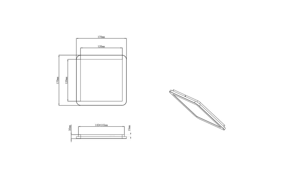 HLW LED LED Ceiling Light - Bathroom Light - Trion Camy - Surface Mounted Square 9W - Splashproof IP44 - Dimmable - Warm White 3000K - Matte White