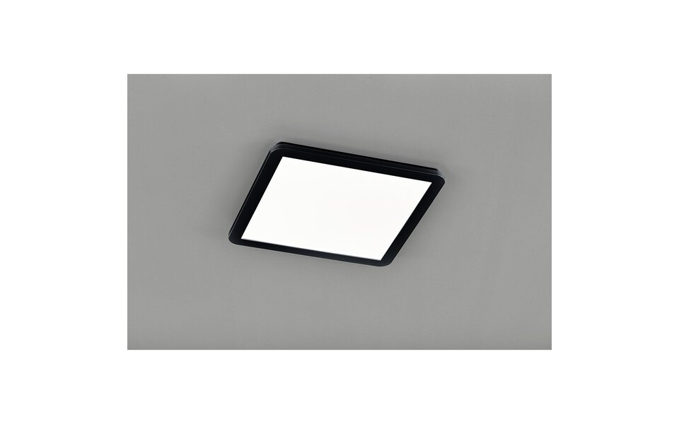 HLW LED LED Ceiling Lamp - Bathroom Lamp - Trion Camy - Surface Mounted Square 22W - Splashproof IP44 - Dimmable - Warm White 3000K - Matte Black HLW LED LED Ceiling Lamp - Bathroom Lamp - Trion Camy - Surface Mounted Square 22W - Splashproof IP44 - Dimmable - Warm White 3000K - Matte Black