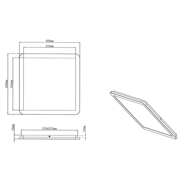 HLW LED LED Plafondlamp - Badkamerlamp - Trion Camy - Opbouw Vierkant 22W - Spatwaterdicht IP44 - Dimbaar - Warm Wit 3000K - Mat Zwart HLW LED LED Plafondlamp - Badkamerlamp - Trion Camy - Opbouw Vierkant 22W - Spatwaterdicht IP44 - Dimbaar - Warm Wit 3000K - Mat Zwart