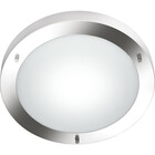 HLW LED LED Plafondlamp - Badkamerlamp - Trion Condi - Opbouw Rond - Spatwaterdicht IP44 - E27 Fitting - Mat Nikkel Aluminium - Ø310mm