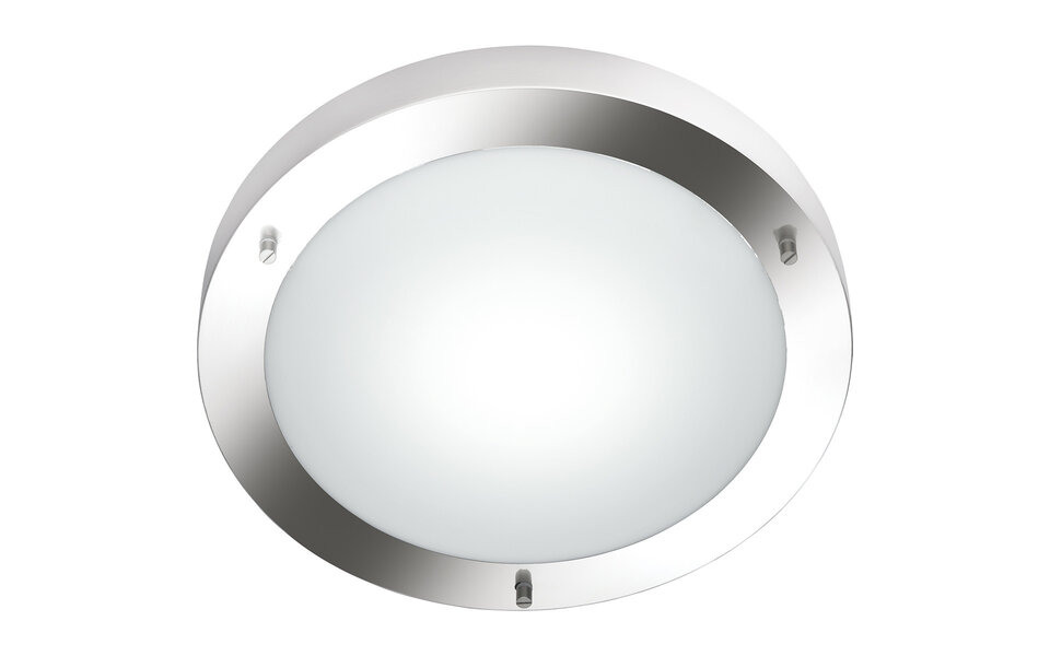 HLW LED LED Ceiling Light - Bathroom Light - Trion Condi - Surface Mounted Round - Splashproof IP44 - E27 Fitting - Matte Nickel Aluminum - Ø310mm