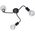 HLW LED LED Plafondlamp - Trion Dolla - E27 Fitting - 3-lichts - Rond - Mat Zwart - Aluminium